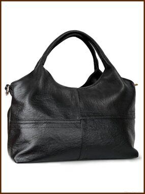 Vegan Leather Hobo Tote Bag with Detachable Satchel Strap